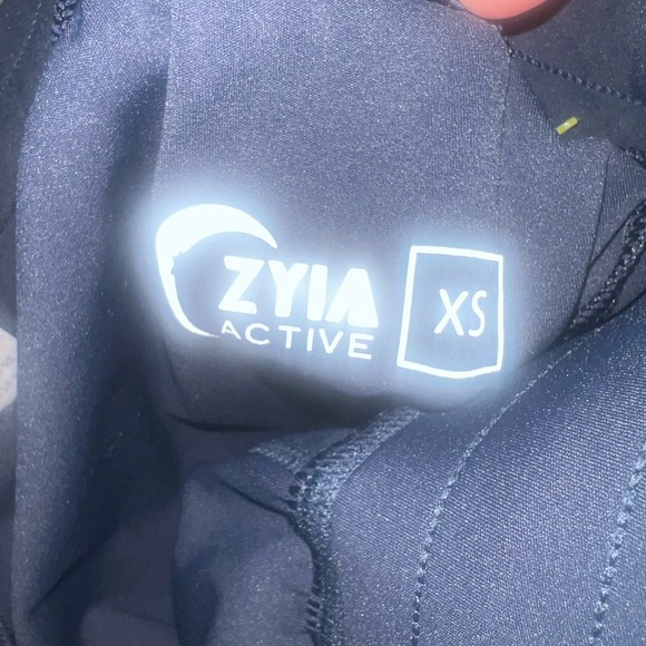 ZYIA Navy Jogger Pants with Gold Zipper Detail - Picture 4 of 5